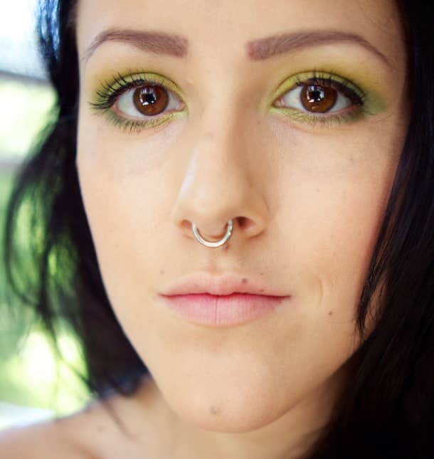 women with septum piercing