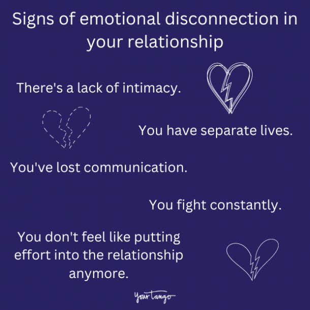 signs of emotional disconnection in a relationship