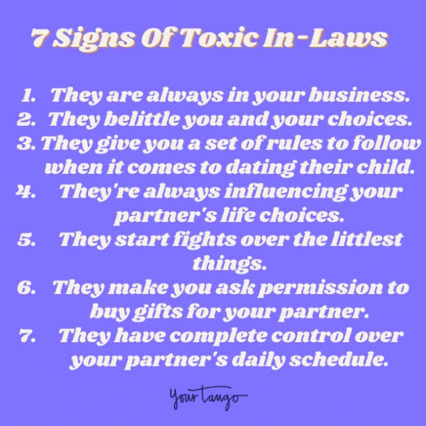 Signs of toxic in-laws
