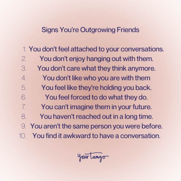Signs you're outgrowing friends