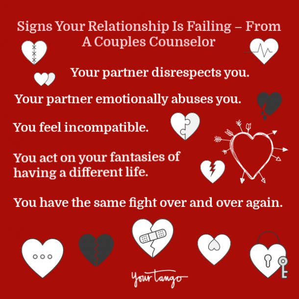 list of signs your relationship is failing