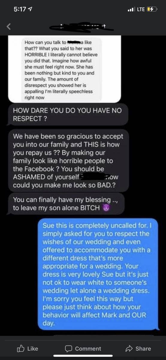 Bride Shares Texts From Mother In Law About Wearing Her Old Wedding Dress To Her Wedding - 32