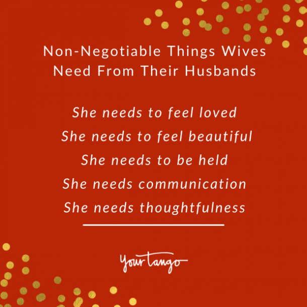 What wives need from their husbands