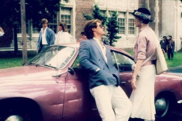 Moly Ringwald with Pretty In Pink car