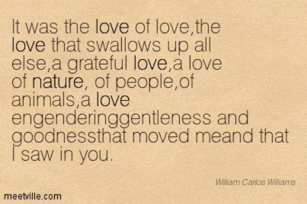 William Carlos Williams love quote