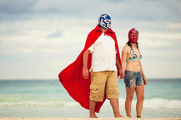 Luchador Masks On The Beach