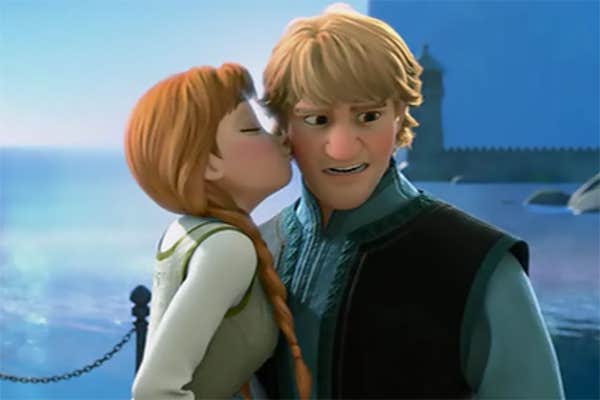 Disney princess love lessons: You fight because you’re in love
Princess Anna kissing Kristoff in Frozen