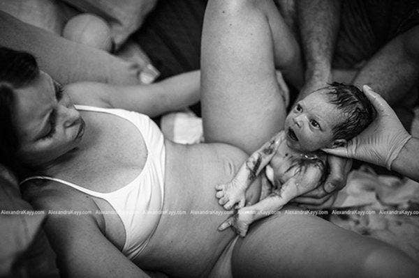 Baby seconds after being born.