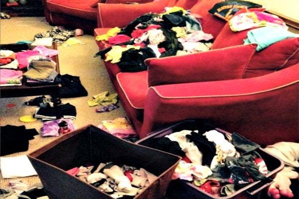 Laundry everywhere.