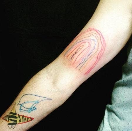 A Dad Turns His Daughters' Drawings Into Epic Dad Tattoos