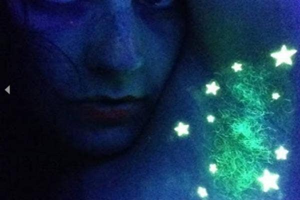 Glow in the dark underarm art.