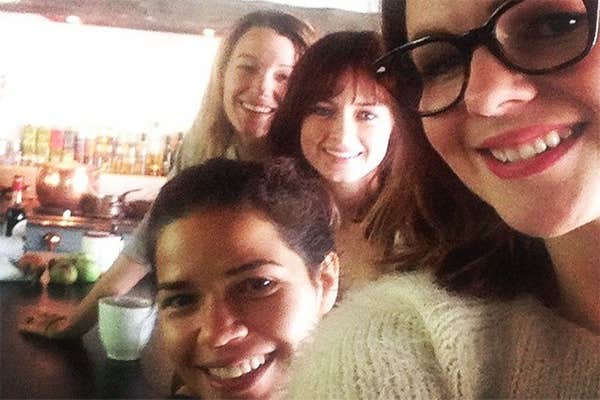 Sisterhood of The Traveling Pants cast America Ferrera Amber Tamblyn Blake Lively Alexis Bledel Celebrity Female Best Friends