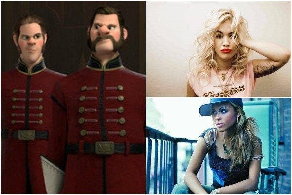 The Duke of Weselton&#039;s bodyguards from Disney&#039;s &#039;Frozen,&#039; Rita Ora and Christina Milian