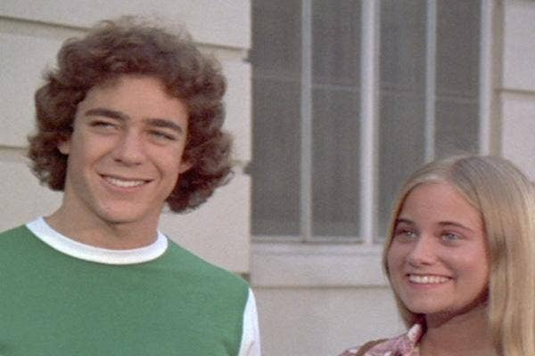 Barry Williams and Maureen McCormick as Greg Brady and Marcia Brady on the Brady Bunch