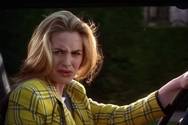 Alicia Silverstone as Cher Horowitz driving from Clueless