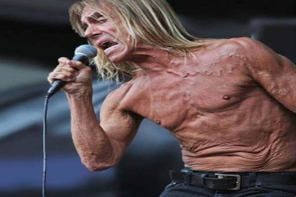 Iggy Pop&#039;s skin makes an additional face.