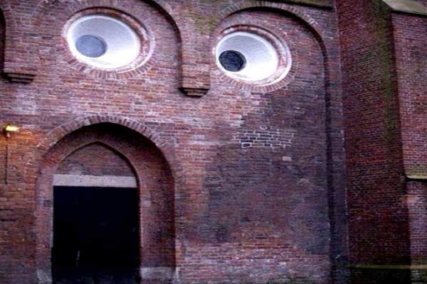 Building face.