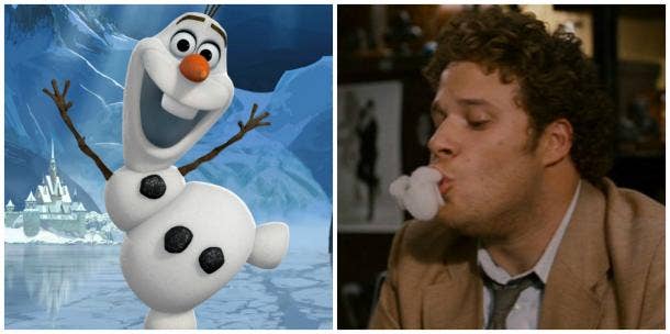Olaf of Disney&#039;s &#039;Frozen&#039; and Seth Rogen