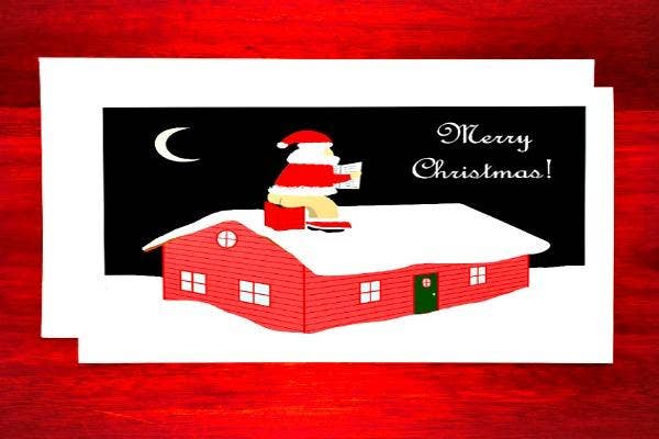 Santa taking a poop down the chimney.