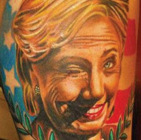 trump hillary tattoo