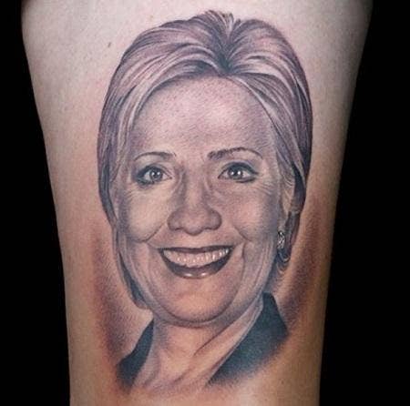 trump hillary tattoo