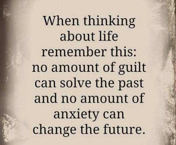  no amount of guilt can solve the past and no amount of anxiety can change the future.