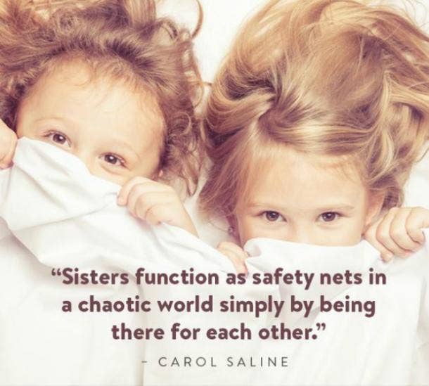 On being each other's safety net. thank you sister quotes