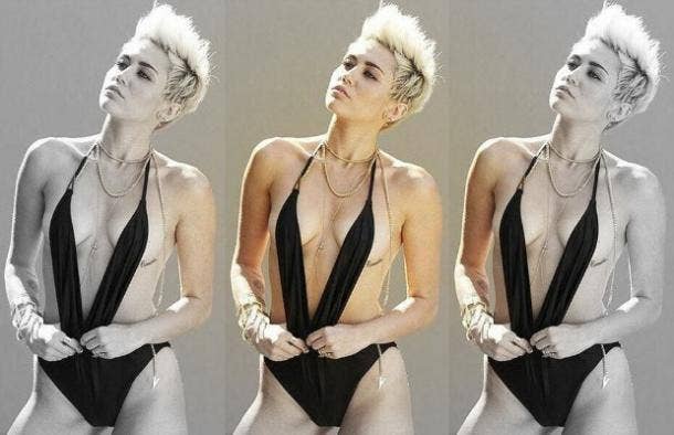 Miley Cyrus leaves little to the imagination on the cover of one of her singles. MIley nearly nude photo