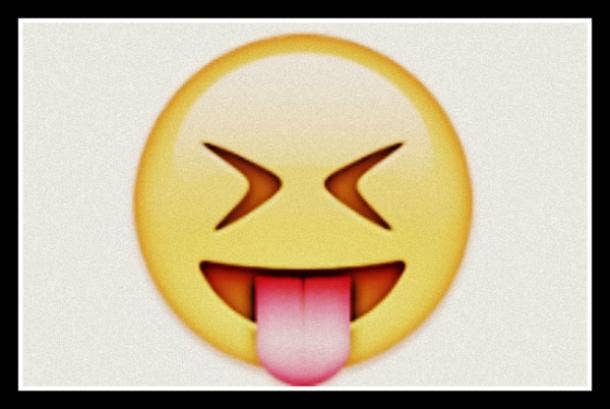 flirty emoji face with stuck-out tongue and tightly closed eyes