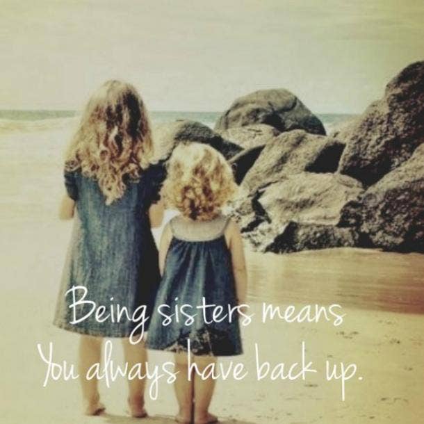 On always having back up. thank you sister quotes