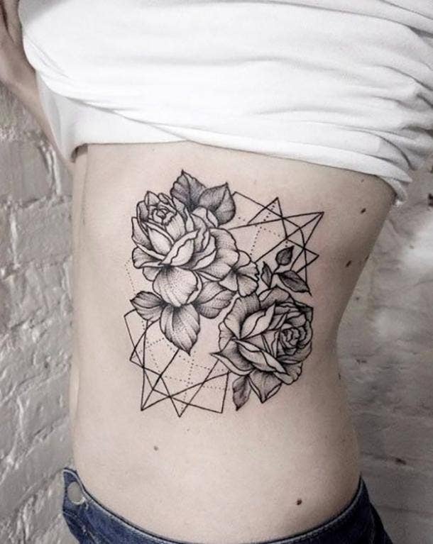<strong>If you can't decide between something geometric or something floral, then combine the two!</strong> Tattoos For Her
