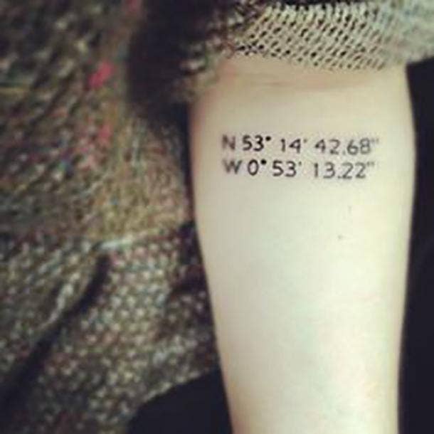 <strong>Get personal with coordinates.</strong> Tattoos For Her