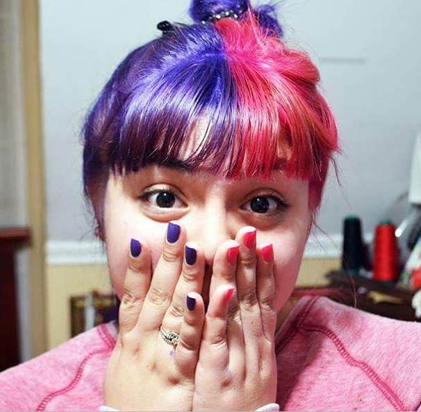 9 Instagrammers Simply Killing The Split Dye Hair Trend Yourtango If you're considering taking the pink plunge, check out the best pastel pink hair ideas as modelled by the. split dye hair trend