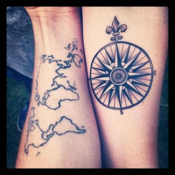 Matching Tattoos For The 6 Perfectly Compatible Zodiac Sign Couples Yourtango Cancer and sagittarius compatibility varies as it depends on this pairs willingness to embrace one another's unique traits. matching tattoos for the 6 perfectly