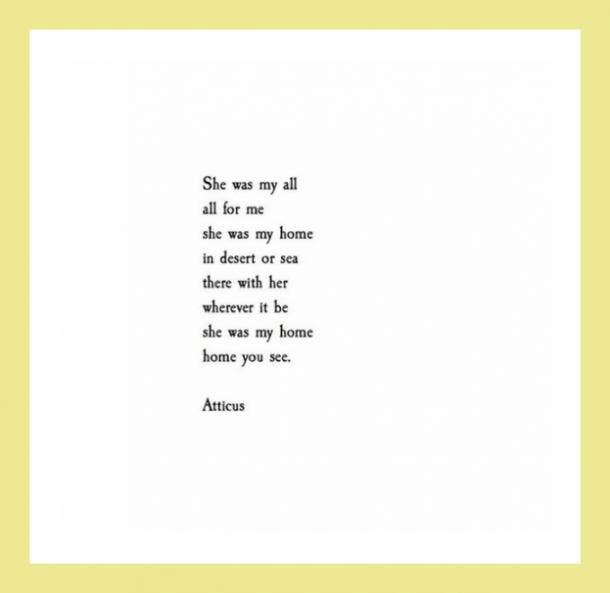  She was my all, all for me, she was my home in the desert or sea there with her wherever it be she was my home, home you see.