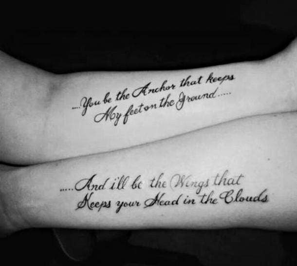 For the dreamers and thinkers couples quote tattoos