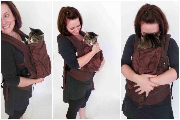 <b> <i>Really</i> Crazy Cat Lady</b><br>
This is just me on a regular Wednesday, no big deal. But on Halloween, I can go out in public like this and nobody will bat an eyelid. Because "LOL, nobody would actually wear their cat in a baby carrier!" <br><br>Little do they know....
Accessories: Baby Carrier, Willing Cat.