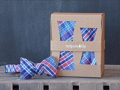 <strong> For the Dapper Dad.</strong><br /> An oft-overlooked lesson every dad should teach his son: how to tie a bow tie. <strong>The Daddy and Me Tie Set</strong>, which includes a tie for dad and a matching child’s version, allows the fashionable father to literally make his boy in his own image (<a href="http://tadpoleandlily.com/DADDYNME-ties.php">tadpoleandlily.com</a>, ($70).</p> tadpoleandlily.com