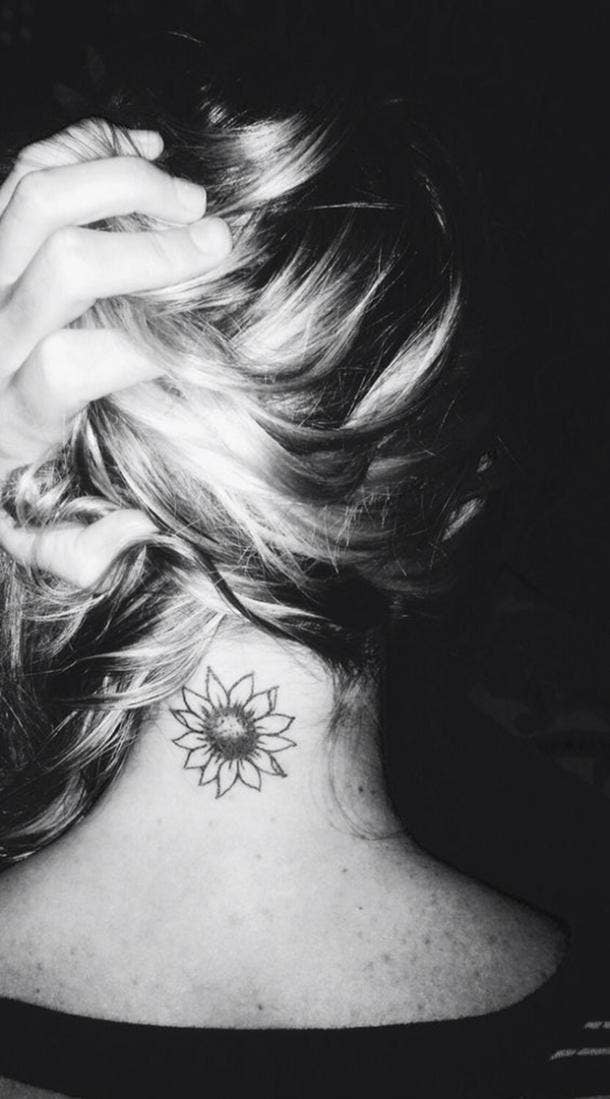 <strong>A neck tattoo like this one allows you decide whether you want it to see the sun or not.</strong> Tattoos For Her