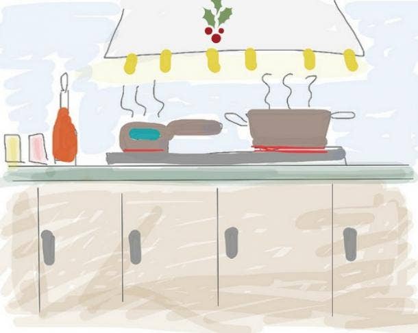 where to hang mistletoe above the stove