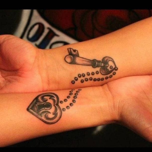 Matching Tattoos For The 6 Perfectly Compatible Zodiac Sign Couples Yourtango Cancer to sagittarius when a water sign joins in love with a fire sign. matching tattoos for the 6 perfectly