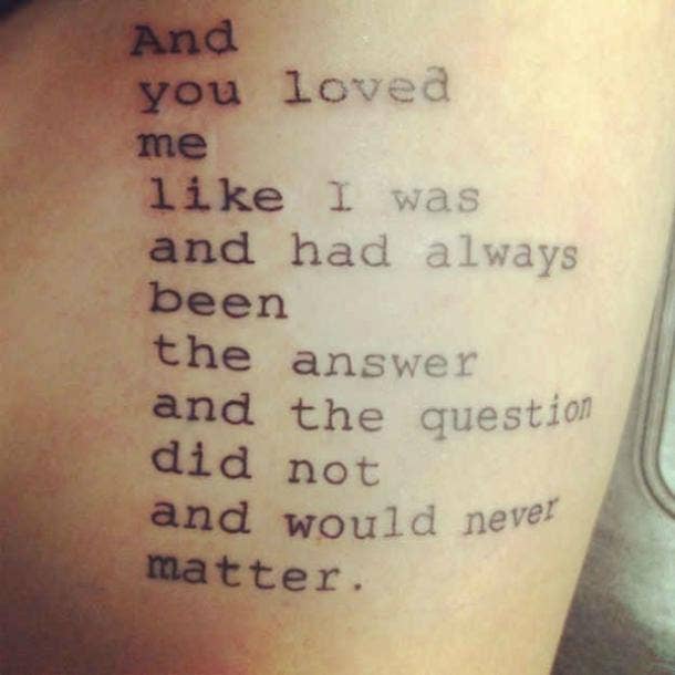15 Love Quotes To Inspire Your Next Tattoo Yourtango
