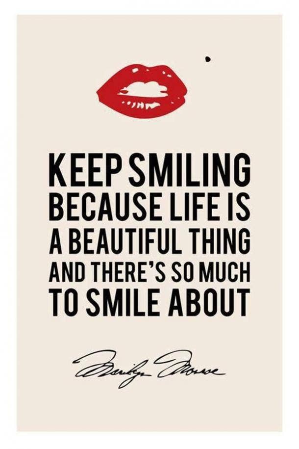 The best thing you could possibly do is to smile. Best Most Famous Marilyn Monroe quotes
