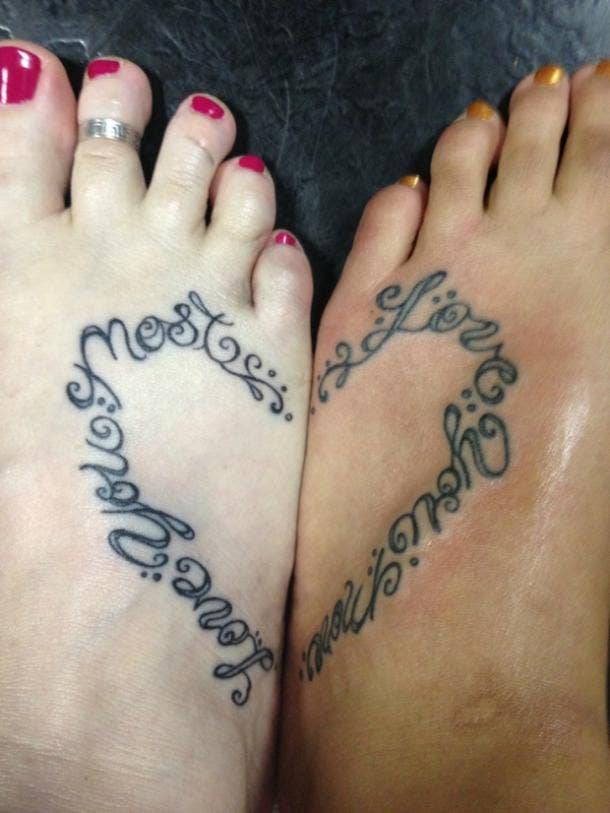 Mother Daughter Heart Tattoos
