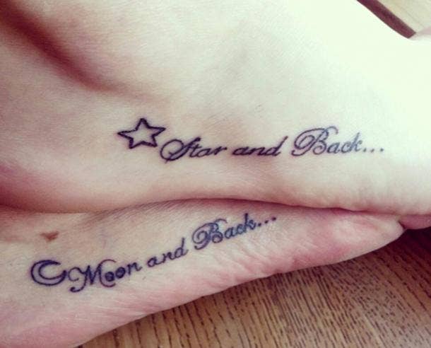 7 Amazing I Love You To The Moon Back Themed Best Friend Tattoo Ideas Yourtango