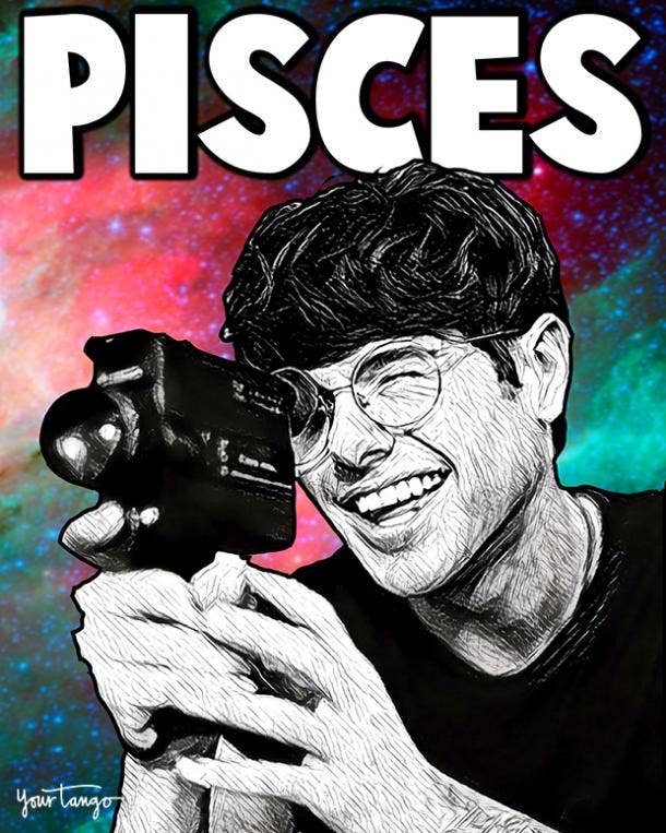 illustration of a Pisces man
