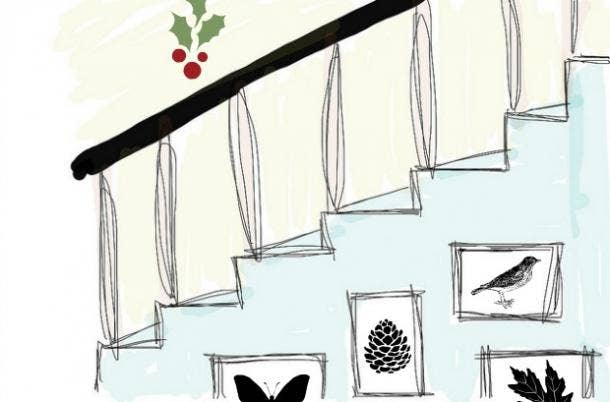 where to hang mistletoe on the stairs
