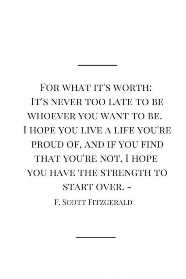 f scott fitzgerald starting over quote