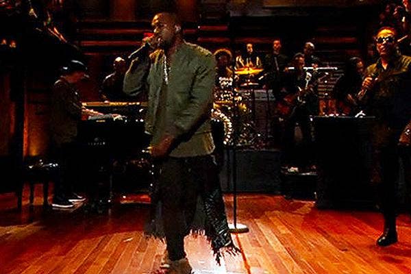 kanye west skirt kanye west jimmy fallon