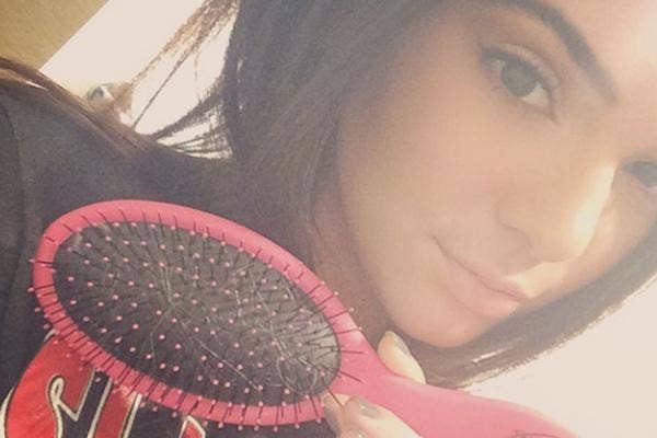 Kendall Jenner Brushing Hair
